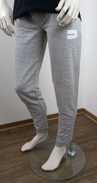 Jogginghose Herren Heather-Grau, wei&szlig;e Outline