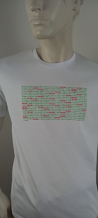 T-Shirt Wei&szlig;, Bim&auml;r code II